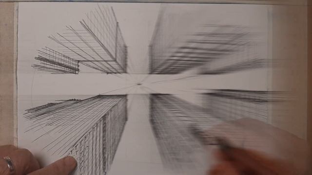 Урбанистический пейзаж. Перспектива с одной точкой.Urban landscape. One point perspective смотреть онлайн