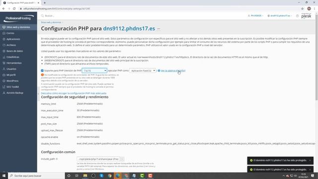 Cambiar versión de php en Plesk Obsidian interfaz PowerUser смотреть онлайн