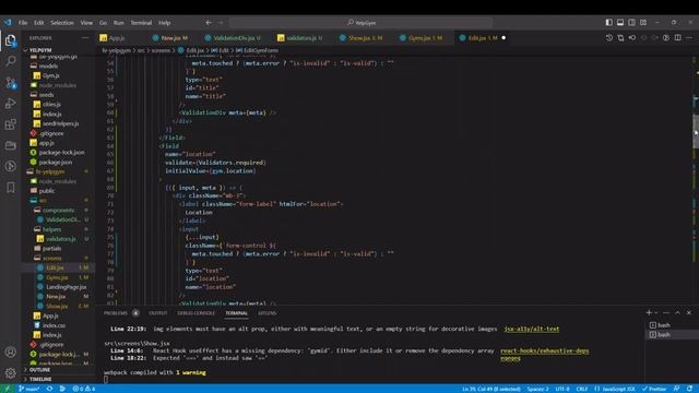 YelpCamp clone in REACT! YelpGym tutorial - part 4 - REACT-FINAL-FORM + Error Handling смотреть онлайн