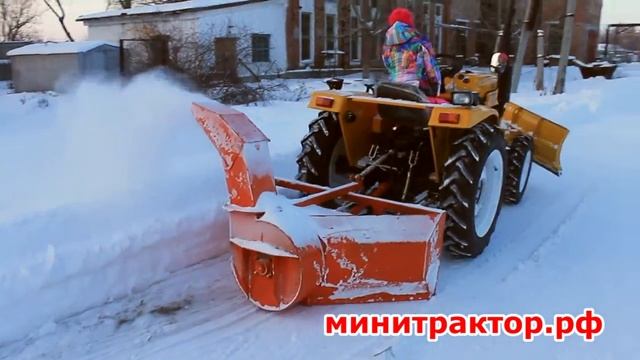 Снегоочиститель роторный для минитракторов Уралец и JInma смотреть онлайн