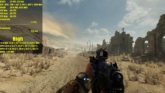 Metro Exodus GTX 1070 (Desert) 1080p Ultra - High | FRAME-RATE TEST #2 смотреть онлайн