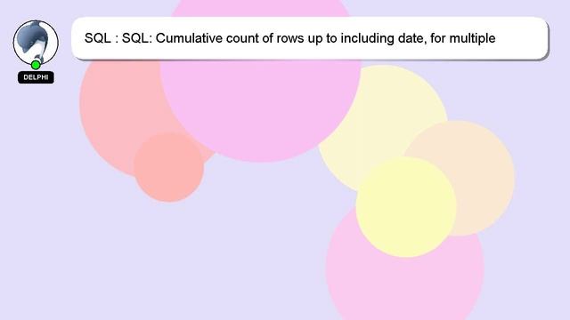 SQL : SQL: Cumulative count of rows up to including date, for multiple dates смотреть онлайн