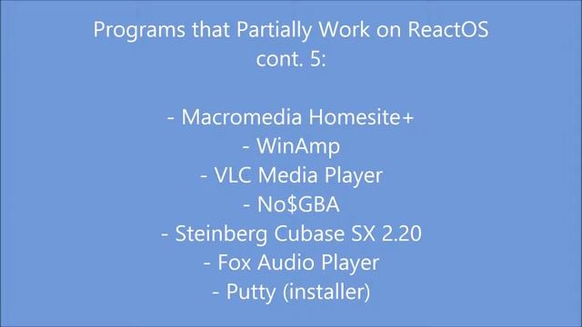 A List of Programs That Work on ReactOS [February 2017] смотреть онлайн