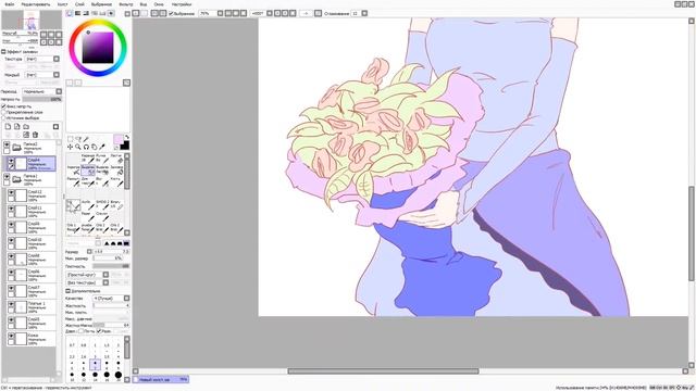 SpeedPaint. Sai drawing Anime смотреть онлайн