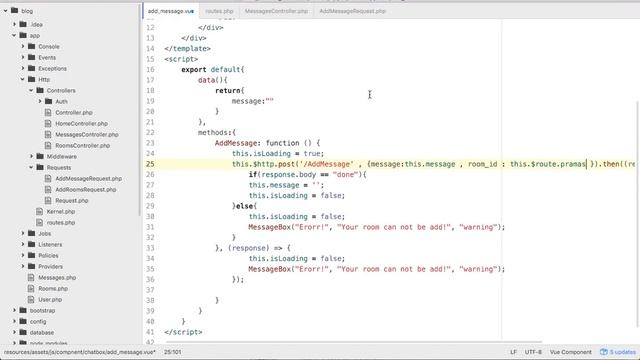 lesson 24 real time chat app laravel vuejs pusher add new message смотреть онлайн