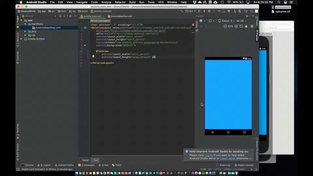 Groovy Hello World App Tutorial [Android Studio] смотреть онлайн