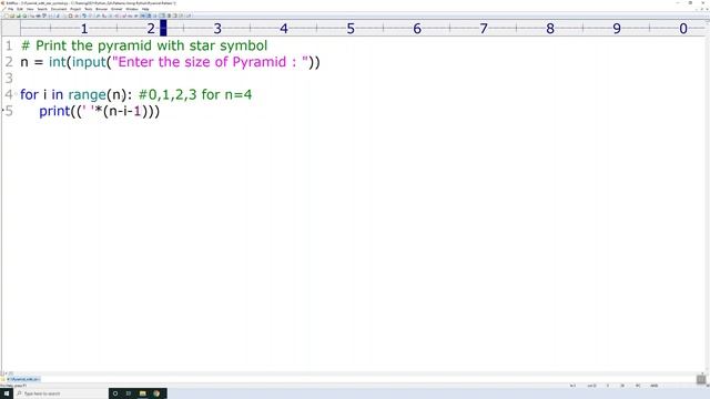 1.Pyramid with star pattern using Python смотреть онлайн