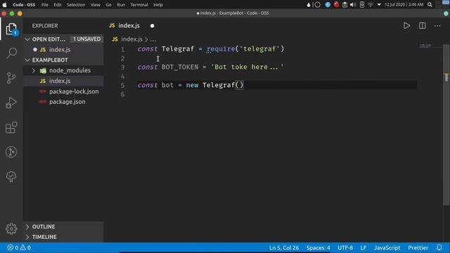 How to create a telegram bot using Node.js | Telegraf.js смотреть онлайн