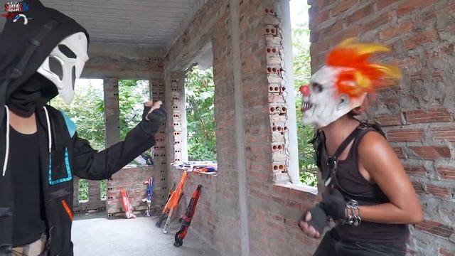 MASK Nerf War : Police Patrol SWAT Alpha Nerf Guns Fight CRIME CITY Mask Bandits Diamond смотреть онлайн