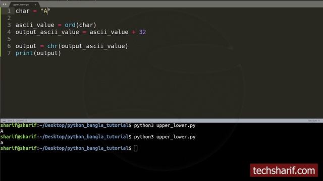 Bangla Python Tutorial - 08.05 - Problem Solve 05 - Case Change (Lower to Upper and Upper to Lower) смотреть онлайн