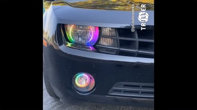 2013 Chevy camaro with oracle color changing headlights and fog lights смотреть онлайн