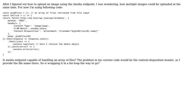 Wordpress: REST API multiple media upload смотреть онлайн