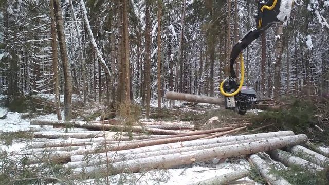 Харвестерная голова Logset TH75! Модернизация экскаватора в харвестер - работа Техноком! смотреть онлайн