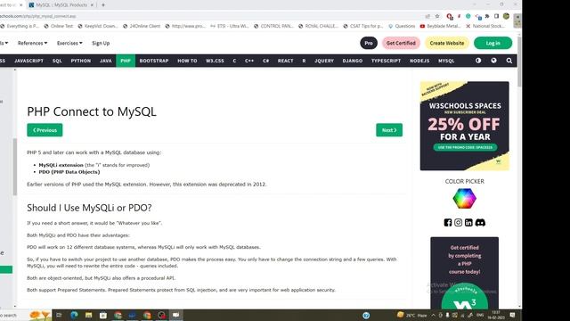PHP With my Sql from w3 school смотреть онлайн