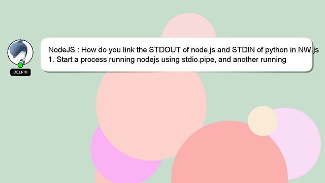 NodeJS : How do you link the STDOUT of node.js and STDIN of python in NW.js смотреть онлайн