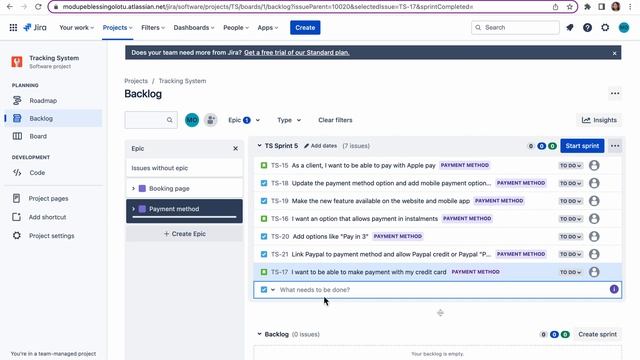 Managing User stories with Epic, creating child issues and liking issues in Scrum using Jira смотреть онлайн