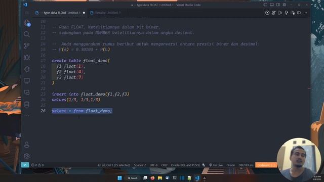 ORACLE DATABASE TUTORIAL #44 TYPE DATA FLOAT смотреть онлайн