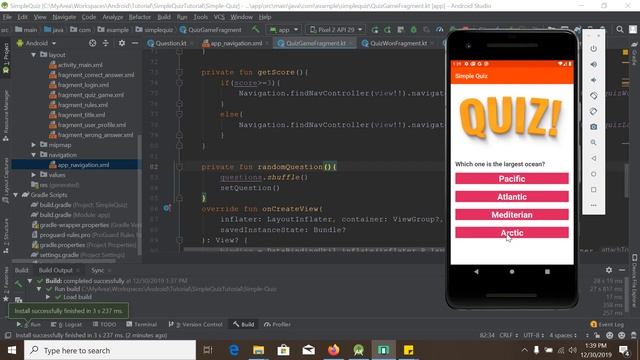 Simple Quiz App - Navigation & Navigation Pop behavior смотреть онлайн