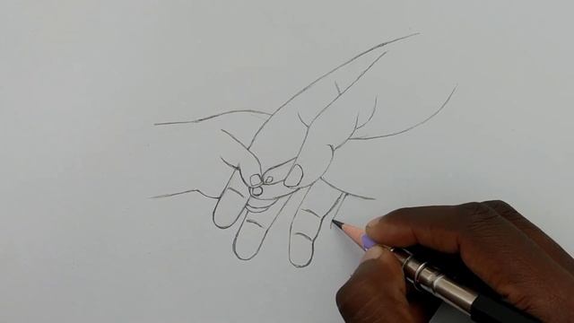How to draw baby holding father's hand pencil sketch ||Gali Gali Art || смотреть онлайн
