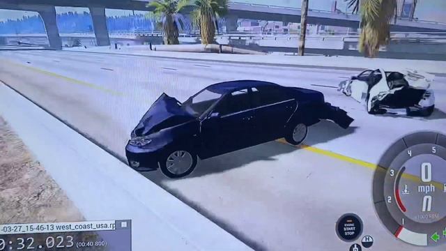 Wrong way Driver causes 5 car accident on west coast highway! (BeamNG Drive) смотреть онлайн