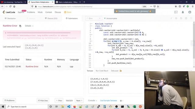 Sparse Matrix Multiplication (Medium), C++, Leetcode смотреть онлайн
