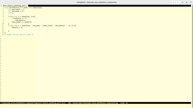 Leetcode -- Oral Mind: Sort Colors by Counting Sort -- 20220906(Accepted) смотреть онлайн