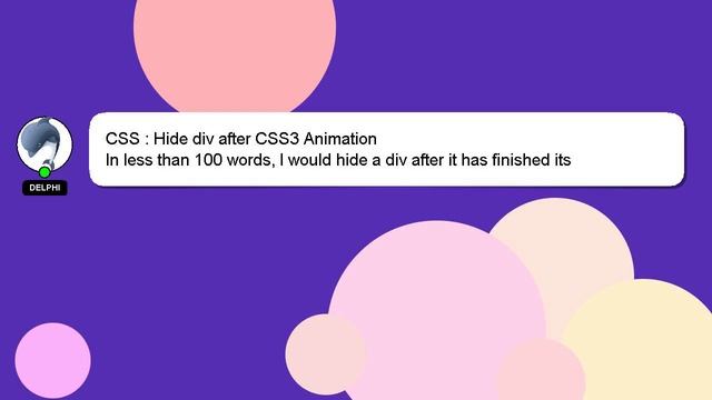 CSS : Hide div after CSS3 Animation смотреть онлайн
