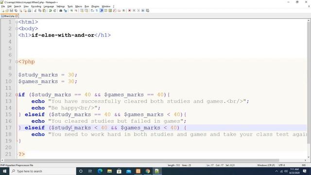 php/mysql: Chapter20: More decision making with if-elseif-else and boolean operators смотреть онлайн