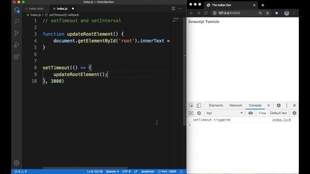setTimeout and setInterval Methods in JavaScript [Hindi] | JS Tutorials | The Indian Dev смотреть онлайн