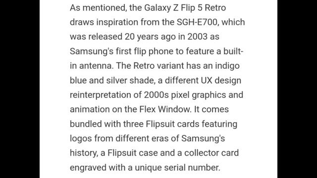 Samsung galaxy Z flip 5 retro edition unveiled as homage to Samsung E700 смотреть онлайн