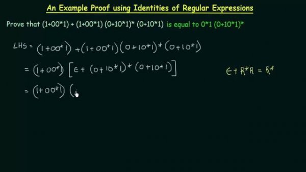 An Example Proof using Identities of Regular Expressions