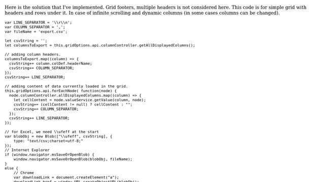 How can I export AgGrid data in case of infinite row model (infinite scrolling) in react? смотреть онлайн