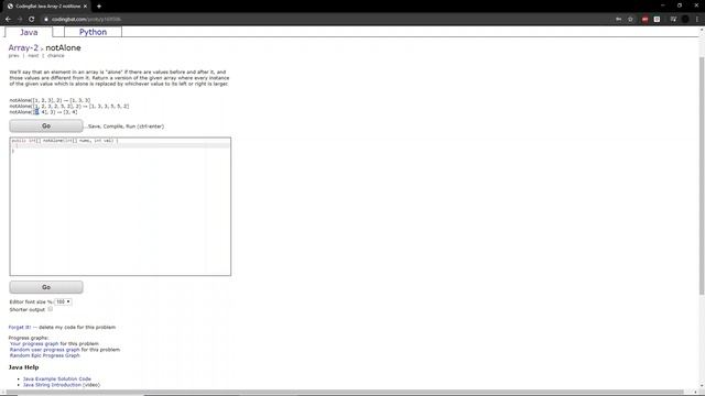 Array-2 (notAlone) Java Tutorial || codingbat.com смотреть онлайн