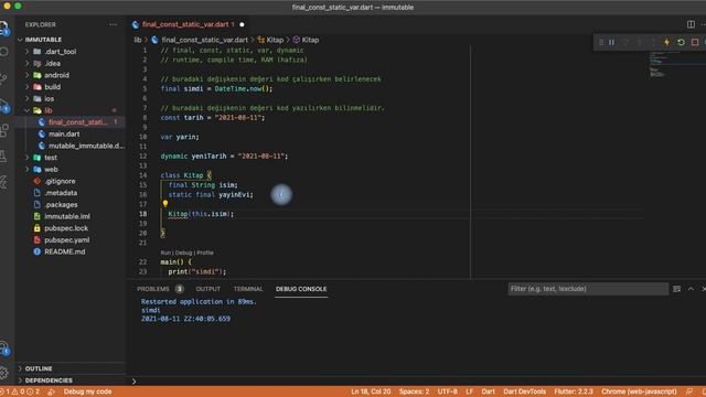 final, const, static, var, dynamic Kavramları смотреть онлайн