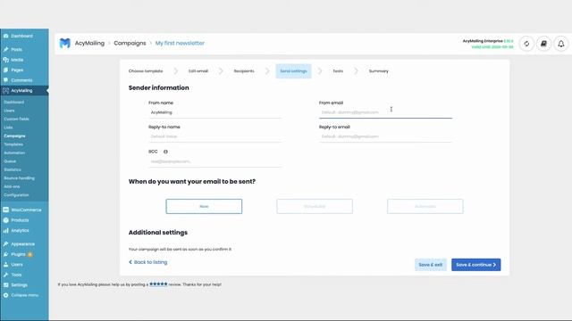Create my first email campaign | WordPress AcyMailing Tutorial смотреть онлайн