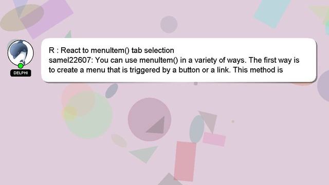 R : React to menuItem() tab selection смотреть онлайн