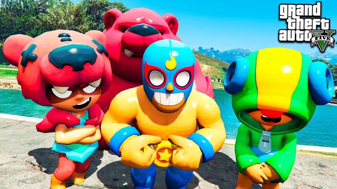 ЭЛЬ ПРИМО И ЛЕОН НАПАЛИ НА ЛОС-САНТОС В ГТА 5 МОДЫ! БРАВЛ СТАРС ОБЗОР МОДА В GTA 5! ИГРЫ ВИДЕО