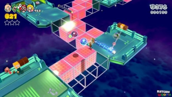 Super Mario 3D World for Switch ᴴᴰ | World Flower (All Green Stars & Stamps) 4-Player with Rosalina