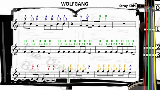WOLFGANG | Stray Kids | Violin SHEET MUSIC [With Fingerings] [Level 2]