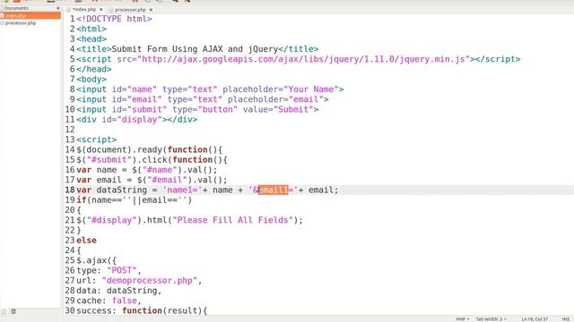 jQuery Ajax Form Submit With PHP Processing смотреть онлайн