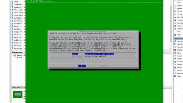 Install OpenVAS / Greenbone Community Edition v6 in HyperV