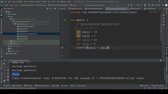 Kotlin Eğitim Serisi 6.Video(Karşılaştırma Operatörleri) смотреть онлайн