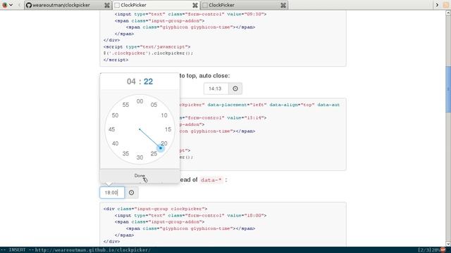 ClockPicker, clock-style timepicker for Bootstrap or jQuery смотреть онлайн