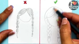 Как нарисовать Волосы | Рисуем прическу Девушки Косички | Рисунки Юльки карандашом