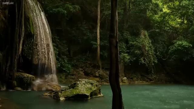 Native American Flute Music: vid1003tha, Waterfall and Rain Sounds: Relaxing, Meditation, Music смотреть онлайн