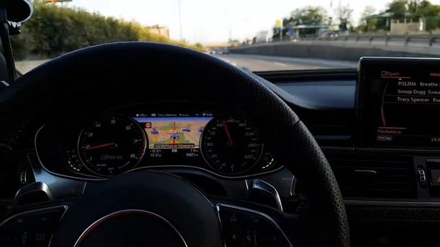 Audi RS6 "performance": driving in autobahn (on board camera) смотреть онлайн