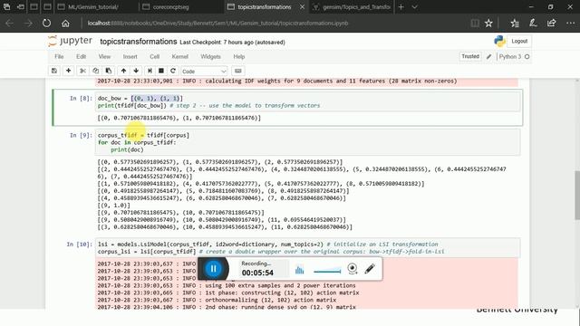 Tutorial on GenSim, a tool for Topic Modelling (Part 3) смотреть онлайн