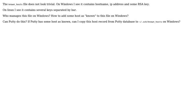 How to add SSH known host to known host file on Windows? смотреть онлайн