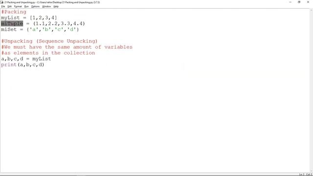 21 ENG Python 3 Packing and Unpacking values into and from variables смотреть онлайн