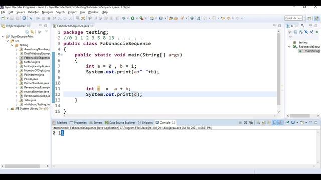 #36 Fibonacci Sequence | Fibonacci Sequence In Java